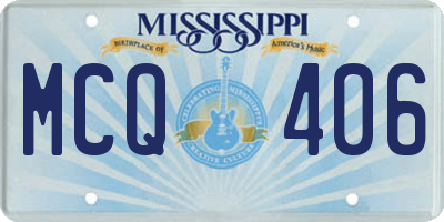 MS license plate MCQ406