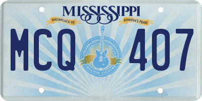 MS license plate MCQ407