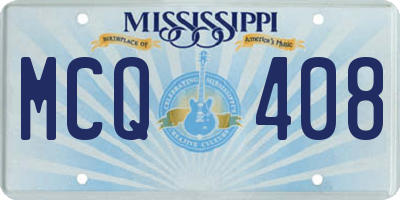 MS license plate MCQ408