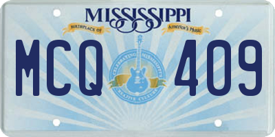 MS license plate MCQ409