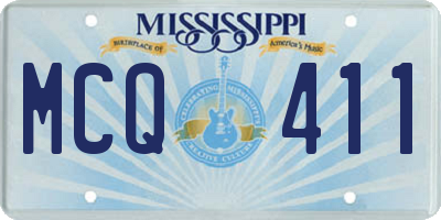 MS license plate MCQ411