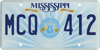 MS license plate MCQ412