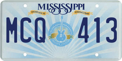 MS license plate MCQ413