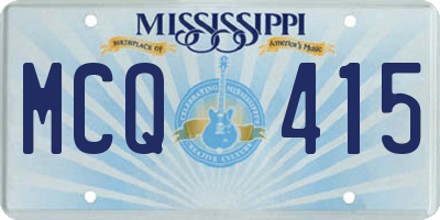 MS license plate MCQ415