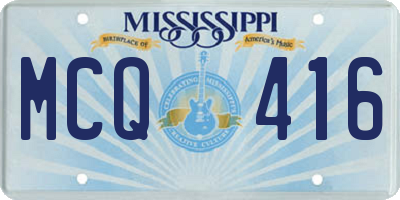 MS license plate MCQ416