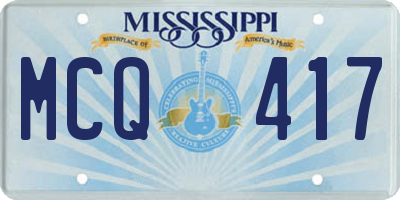 MS license plate MCQ417