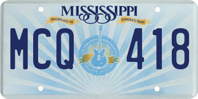 MS license plate MCQ418