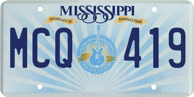 MS license plate MCQ419