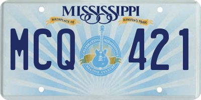 MS license plate MCQ421