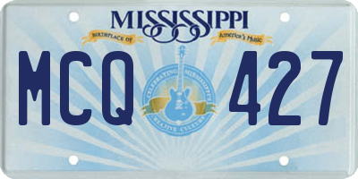 MS license plate MCQ427
