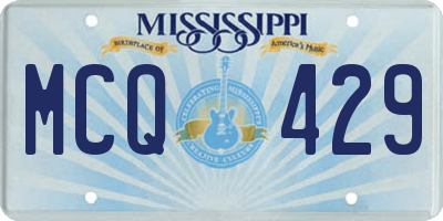 MS license plate MCQ429