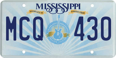 MS license plate MCQ430