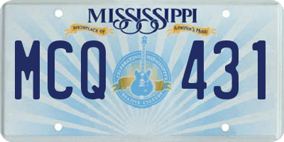 MS license plate MCQ431