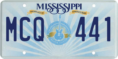 MS license plate MCQ441