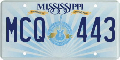 MS license plate MCQ443