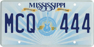 MS license plate MCQ444