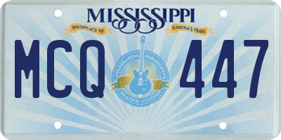 MS license plate MCQ447