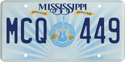 MS license plate MCQ449