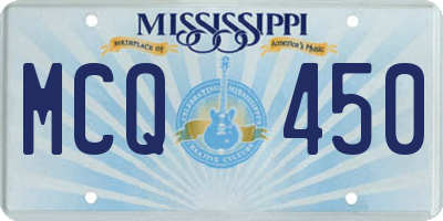 MS license plate MCQ450