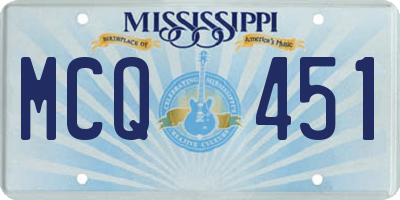 MS license plate MCQ451