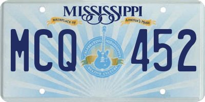 MS license plate MCQ452