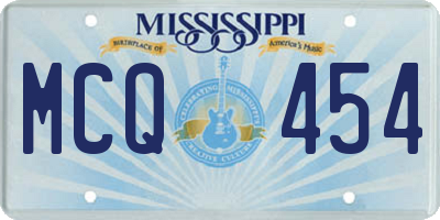 MS license plate MCQ454