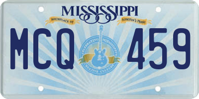 MS license plate MCQ459