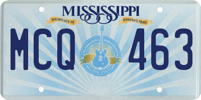 MS license plate MCQ463