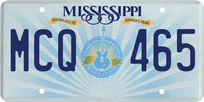 MS license plate MCQ465