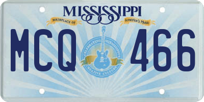 MS license plate MCQ466