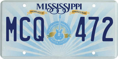 MS license plate MCQ472