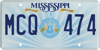 MS license plate MCQ474