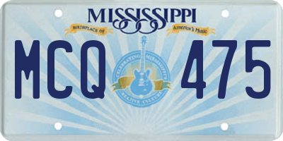 MS license plate MCQ475