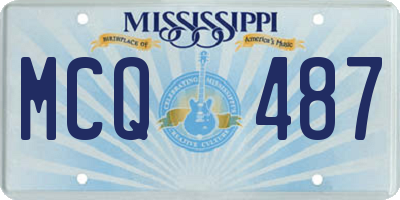 MS license plate MCQ487