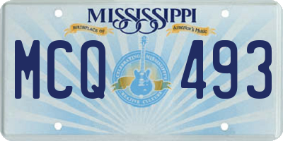 MS license plate MCQ493