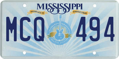 MS license plate MCQ494
