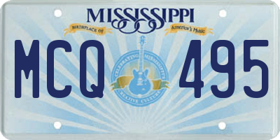 MS license plate MCQ495