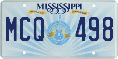 MS license plate MCQ498
