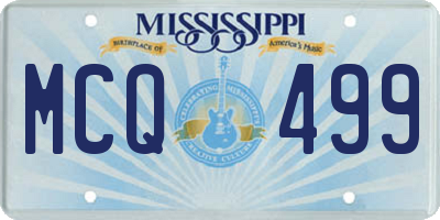 MS license plate MCQ499