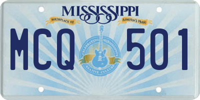 MS license plate MCQ501