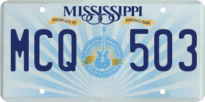MS license plate MCQ503