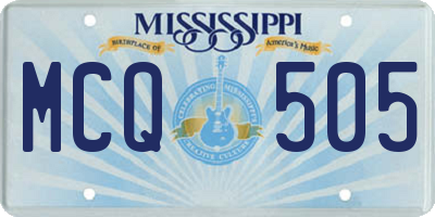 MS license plate MCQ505