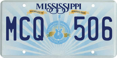 MS license plate MCQ506
