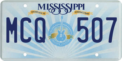 MS license plate MCQ507