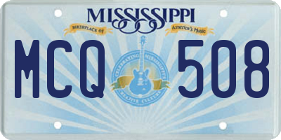 MS license plate MCQ508