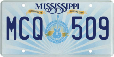 MS license plate MCQ509
