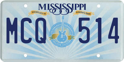 MS license plate MCQ514
