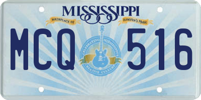 MS license plate MCQ516