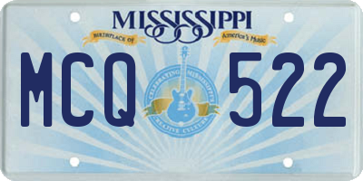 MS license plate MCQ522
