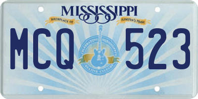 MS license plate MCQ523
